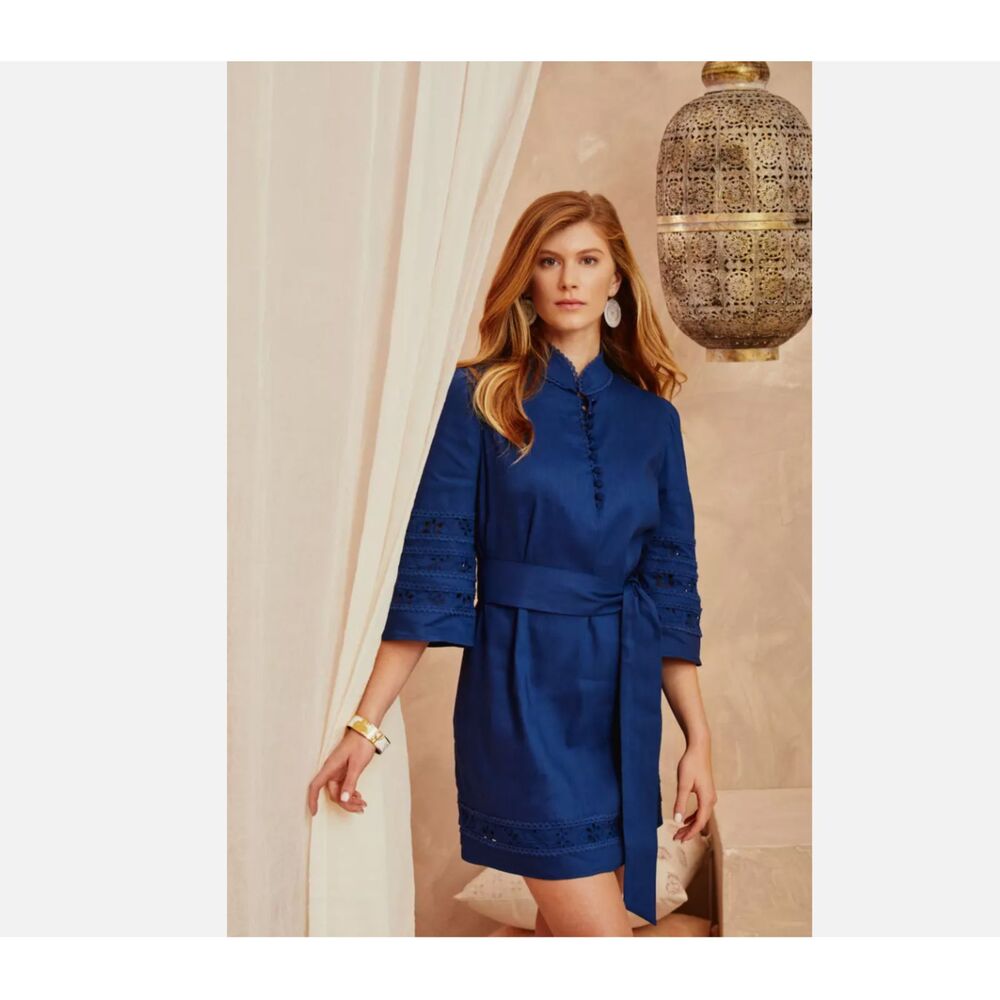 NWT Cartolina Nantucket The Sarah Blue Lace Eyelet Dress M